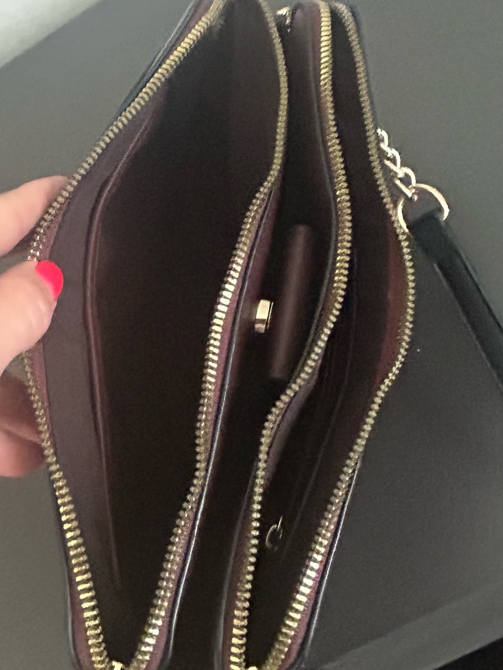 Nine West Burgundy Camera Crossbody Bag Double Zip Organizer Purse - Picture 11 of 12